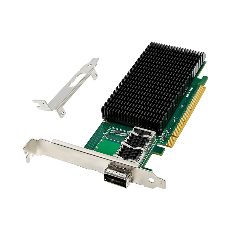 100Gbe Qsfp28 Network Card - Kartu Kontroler PCIe 4.0 x16 dengan